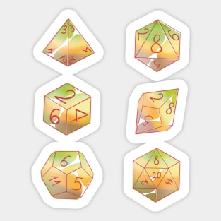 Pastel aromantic sexual dice set Sticker